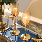 欧式轻奢蜡烛台浪漫餐桌烛光晚餐道具样板间家居客厅家用装饰摆件