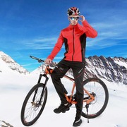 高档春秋冬季骑行长袖风衣套装，男女自行车服，防风防雨透气骑行