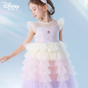 迪士尼女童连衣裙儿童夏装裙子，中大童公主纱裙，蓬蓬裙蛋糕裙