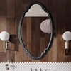欧式洗手间浴室镜智能LED除雾梳妆镜复古黑色化妆镜壁挂装饰镜子