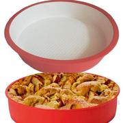 英国高档食品硅胶9寸高圆形(高圆形)蛋糕，模具派盘diy饼干模具微波炉烤箱