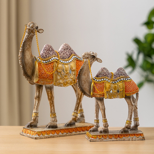 丝绸之路新疆敦煌骆驼摆件旅游纪念工艺创意书房办公室装饰品