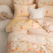 多喜爱全棉床上四件套纯棉磨毛花卉套件床单被套秋冬床上用品清风