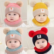婴儿帽子秋冬季新冬款新生儿，胎帽男女宝宝毛线，帽保暖加厚针织帽子