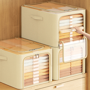 日本衣物整理箱收纳箱家用折叠百纳箱，衣服储物箱衣柜收纳分层神器