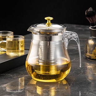 304不锈钢胆耐热玻璃泡茶壶花茶壶玻璃茶杯过滤茶具套装大容量
