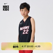 Nike耐克儿童迈阿密热火队NBA大童男童速干球衣夏HJ7790