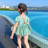 2022夏季女童游泳衣连体裙式韩国洋气可爱小公主宝宝度假泳装