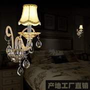 欧式水晶壁灯奢华客厅背景墙灯，卧室过道床头灯壁灯，led双头墙头灯