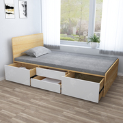 平子集床现代简约双人床，榻榻米落地床，定制高箱储物收纳床小户型