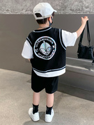 奥特曼衣服儿童装男童夏装运动短袖套装夏季2022篮球服帅气潮