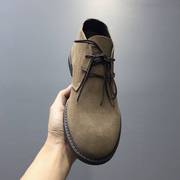 沙漠靴男短靴2023秋冬马丁靴男款靴子日系复古工装靴反绒皮休闲鞋
