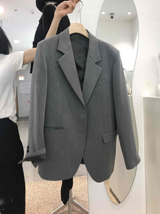 韩国东大门2024年春季气质百搭常规宽松韩版通勤长袖西装外套