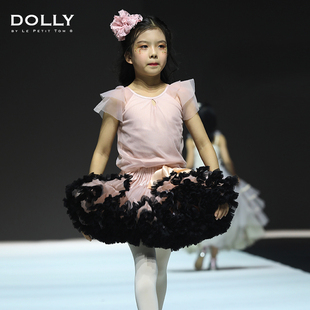 荷兰dolly女童t恤夏装网纱甜美公主，风短袖童装上衣纯色收腰半袖