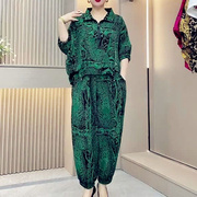 夏季时尚休闲百搭潮流两件套装，户外运动装2023蝙蝠衫上衣女潮