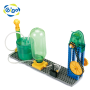 台湾幼儿园教具科学实验组装玩具gigo智高气压水动系列水车水磨机