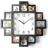 16寸塑料相框照片创意，客厅挂钟静音钟表，家用简约时钟挂墙挂表