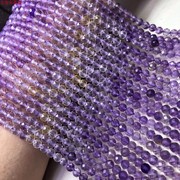 天然渐变透体紫黄晶散珠，刻面薰衣草紫晶半成品，间段手链脚链隔珠