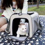 猫包外出便携透气大容量车载手，提单肩斜跨帆布，折叠猫咪狗包宠物包
