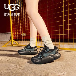 UGG春季男女同款舒适厚底圆头系带撞色运动休闲鞋 1152734