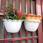 树脂加厚壁挂花盆绿萝吊篮盆，挂壁墙面阳台，护栏储水植物型盆送挂钩