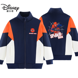 迪士尼美国队长儿童秋季外套漫威蜘蛛侠休闲时尚拉链男童上衣