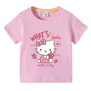 kt猫凯蒂猫外贸女童装儿童夏装短袖T恤女宝宝卡通半袖纯棉上衣潮