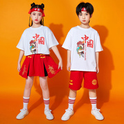 六一儿童啦啦队表演服装夏季小学生运动会幼儿园中国风班服潮套装
