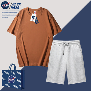 NASA GAVK2023春秋季运动修身百搭潮流情侣纯棉男女同款套装
