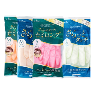 日本进口Showa植绒家务用橡胶手套防水洗衣碗厨房浴室清洁鲨鱼油