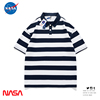 NASA联名日系条纹短袖男女款潮牌POLO衫宽松透气休闲百搭情侣t恤