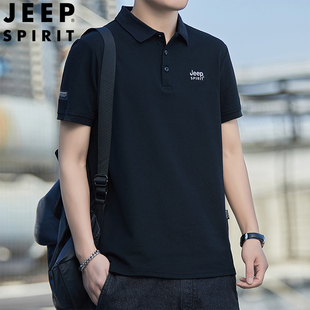 JEEP/吉普短袖t恤男POLO衫夏季休闲上衣翻领体恤大码男装半袖202