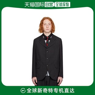 香港直邮潮奢 comme Des Garçons 男士灰色 & 棕色平驳领西装外套