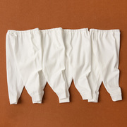 两件装儿童纯棉磨毛收口，长裤白色家居，裤婴幼儿秋季秋裤