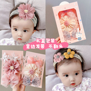 0-1岁婴儿发带女宝宝，护囟门头花，韩国2个月公主头饰女蝴蝶结脑门
