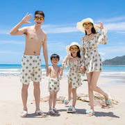保守分体泳衣亲子装一家三口母子母女家庭装海边度假温泉泳装儿童