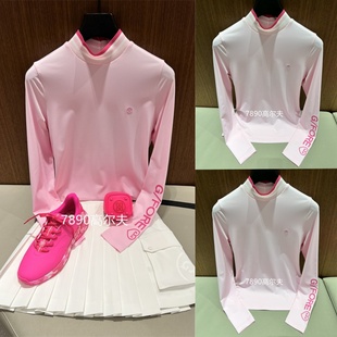 gfore高尔夫女装高级感好看减龄漂亮洋气小衫粉色长袖t恤上衣