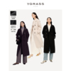 vgrass韩系温柔双排，扣毛呢外套，女冬季重工山羊绒混纺大衣