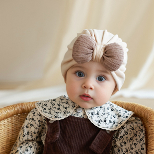 婴儿帽子春秋宝宝胎帽婴幼儿，囟门帽女童印度帽，男童套头帽儿童秋冬