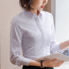 紫色竖条纹职业衬衫女长袖2023春季工作服工装气质正装衬衣寸
