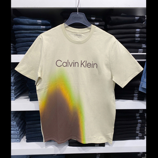 calvinkleinck男士2024纯棉时尚圆领，短袖t恤修身休闲cm3-50