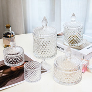 欧式ING糖果罐水晶玻璃糖盒透明带盖创意收纳罐糖果罐盅现代家用