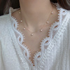 满天星925银镀18k金锁骨链优雅极简法式复古仙女天然淡水珍珠项链