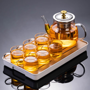 玻璃茶具套装家用功夫茶壶茶杯茶盘组合整套办公会客懒人泡茶神器