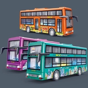 男孩宝宝巴士公交车惯性玩具汽车开门儿童公共客车双层大巴车模型