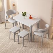 实木小户型岩板可折叠餐桌椅，多功能可伸缩餐桌椅，组合简易家用桌子