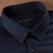 罗蒙男士衬衫深蓝色羊毛衬衫罗蒙衬衣衬衫修身男羊毛衬衫