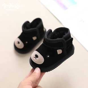 宝宝雪地靴冬季1-3岁女婴儿学步鞋软底棉靴男童，加绒加厚保暖靴子2
