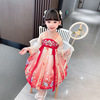 女童公主裙1-2-3-4岁洋气，小女孩周岁礼服春秋季连衣裙长袖红裙子