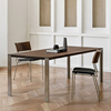 JOLOR北欧实木餐桌长方形现代简约黑胡桃木意式桌子家用书桌